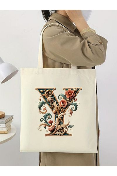 Cemira Unisex ρετρό γράμματα με γράμματα Y τσάντα - Y2 Pinterest υφασμάτινη τσάντα αγορών