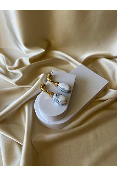 BIJOUX Blue-White Stone Gold Earrings