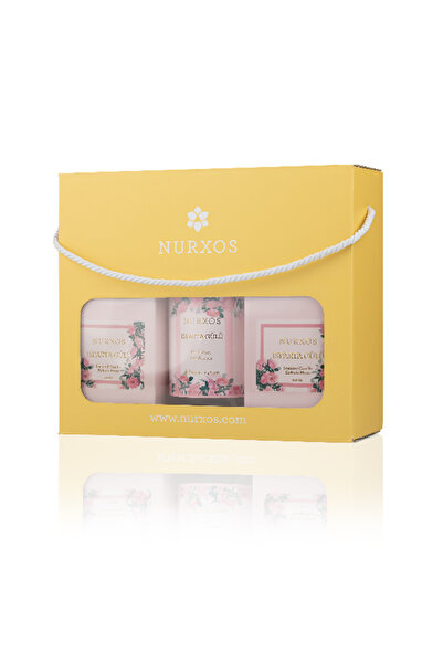 nurxos 9689 Isparta Gülü Kutulu 2 Adet Kokulu Mum + Freshener Oda Spreyi