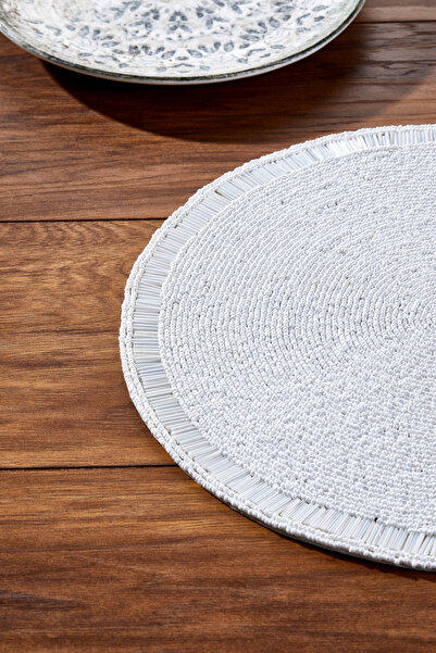 Cornella Mărgele albe lucrate manual cu mărgele de alimentare cu mărgele brodate rotund american Service