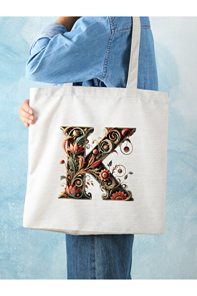 Cemira K Letter Design Τσάντα Letter K, Y2 Pinterest Retro Unisex υφασμάτινη τσάντα τσάντα τσάντα, τσάντα αγορών