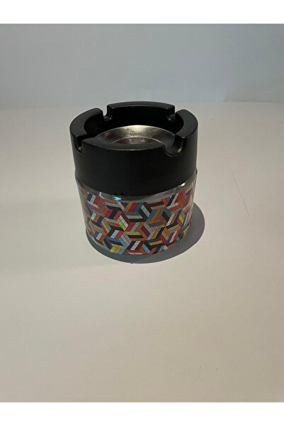 BYBKURUMSAL TvA منفضة سجائر زجاجية منقوشة بدون رائحة