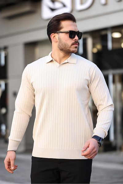 Miron Polo Neck Ribbed Knitwear Sweater - Stone 2442