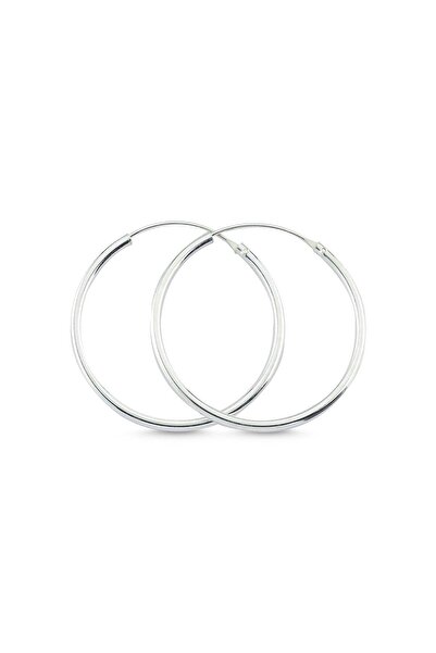 Inure Jewelry 925 Ayar Gümüş  25mm Sade Halka Küpe