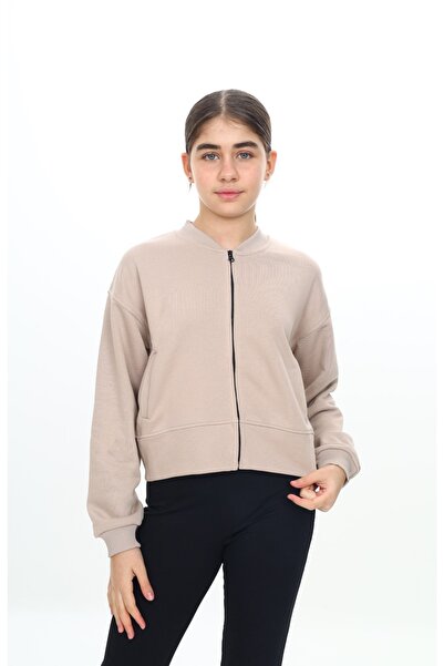 Toontoy Πλεκτή ζακέτα για κορίτσια με γιακά κολλεγίου με τσέπες με φερμουάρ με τύπωμα - 3 κλωστές χωρίς σαρντούν