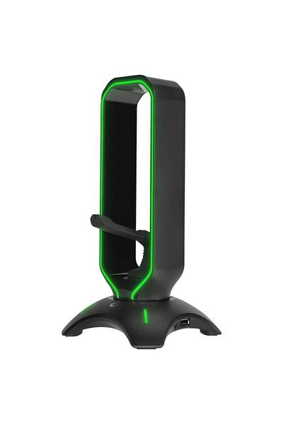 Rampage Rm-H66 Guard Black Rgb Illuminated 2*Usb Port Stand for Headphones