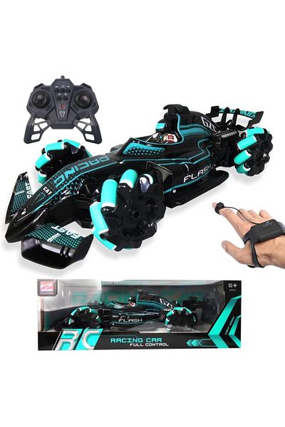 JINOU Remote Control Car - 4WD Dual Motor, Remote & Smart Watch Gesture Control - Turquoise
