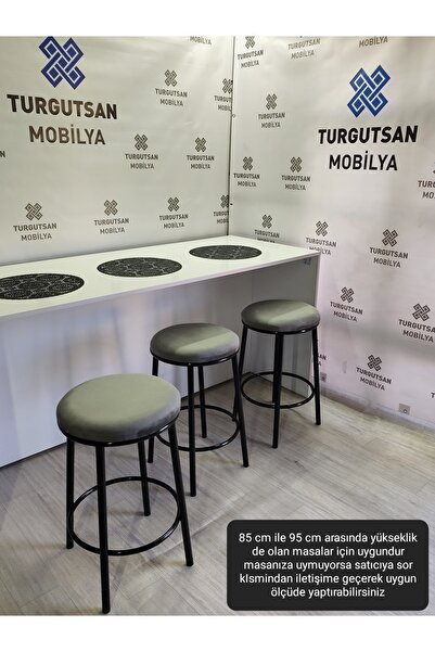 turgutsan mobilya Bar Taburesi Bar Sandalyesi 65 Cm Ücret 1 Adet Fiyatı Gri Kumaş