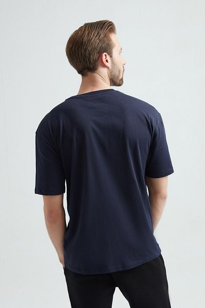 ERDEM İÇ GİYİM Ανδρικό μπλουζάκι Weweus Navy Blue Oversize 1023