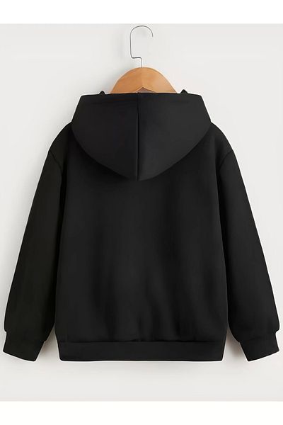 YALÇIN Unisex Kids Sweatshirt - Hooded, Head Printed, Black
