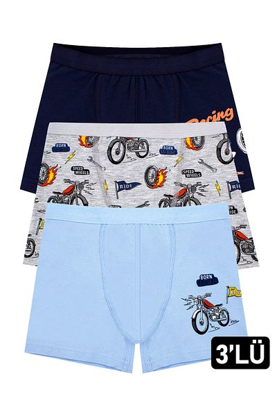 Öts 3-piece CottonMotorPrintedBoxerSet for Boy