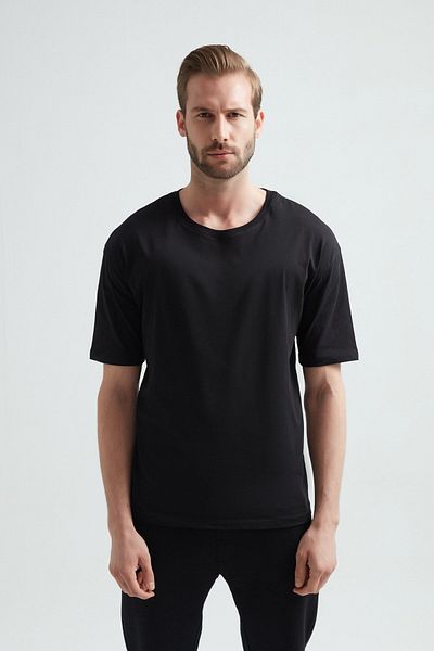 ERDEM İÇ GİYİM Ανδρικό μπλουζάκι Weeweus Black Oversize 1023