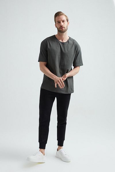 ERDEM İÇ GİYİM Ανδρικό μπλουζάκι Weweus Khaki Oversize 1023