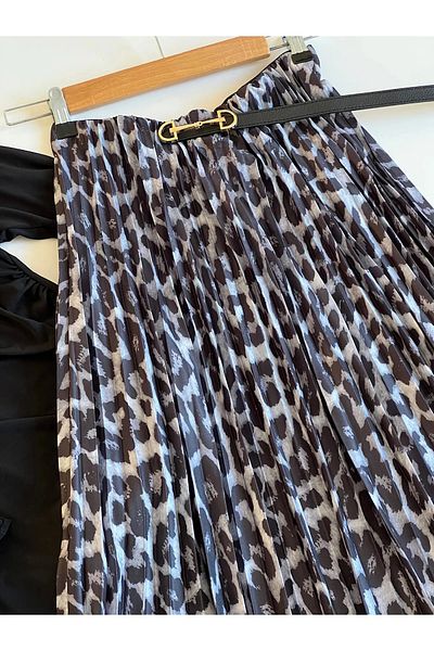 exxitcollection Πλισέ φούστα με λεοπάρ μοτίβο 90 cm
