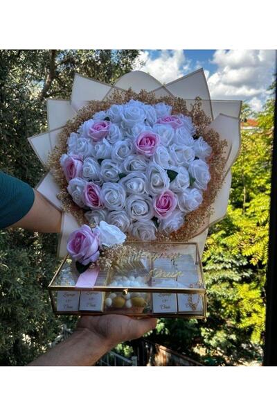 Pembe Beyaz Kadife Gül