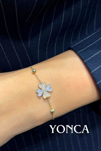 Hepimitu Dorika Toplu Kalpli Yonca Altın Bileklik