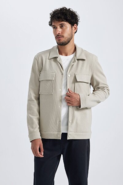 DeFacto Μπουφάν πουκάμισο με κούμπωμα με λαιμόκοψη και τσέπες Z5178az23au