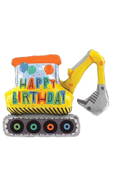 parti sürprizi İnşaat Teması Büyük Excavator Folyo Balon 1 Adet