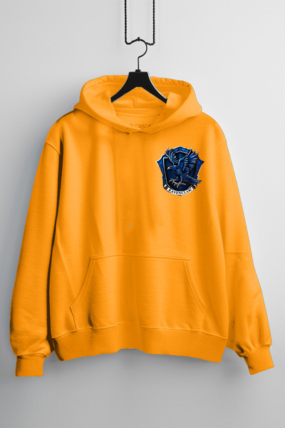 Zestia Hanorac unisex, cu imprimeu Ravenclaw, croială normală, 100% bumbac, c...