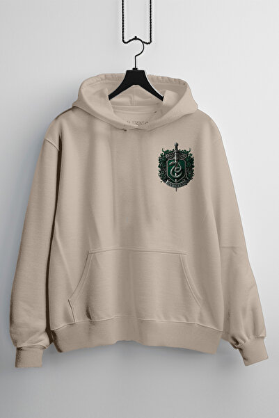 Zestia Hanorac unisex, cu imprimeu Slytherin, croială normală, 100% bumbac, c...