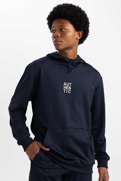 DeFacto Fit Nba Miami Heat Oversize Fit Stand Collar Thick Sweatshirt
