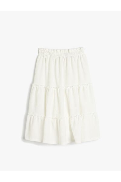 Koton Ruffle Detailed Layered Elastic Waist Long Skirt