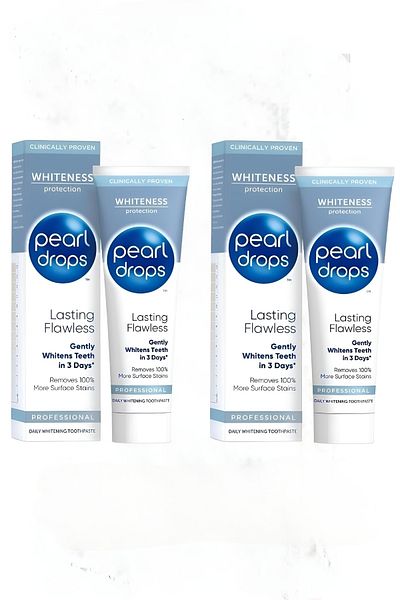 Pearl Drops Lastıng-2 Pieces Whitening Toothpaste with Calcium - Anti-Age, Stain Remover, Effective in 3 Days 75ml
