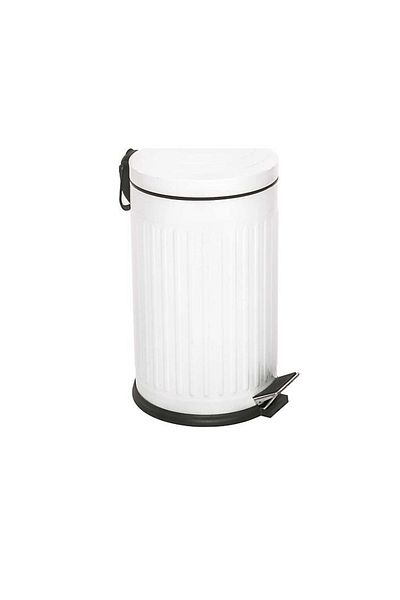NETAVANTAJ Foreca 16 Lt Vintage Πεντάλ Αμορτισέρ Κάδος Απορριμμάτων με Κάλυμμα Λευκό