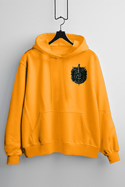 Zestia Hanorac unisex, cu imprimeu Slytherin, croială normală, 100% bumbac, c...