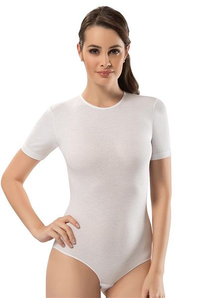 ERDEM İÇ GİYİM Body alb cu jumătate de mânecă Erdem 2409