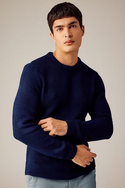 DeFacto Navy Blue Standard Fit Regular Cut Crew Neck Knitwear Sweater X5157Az23Wn