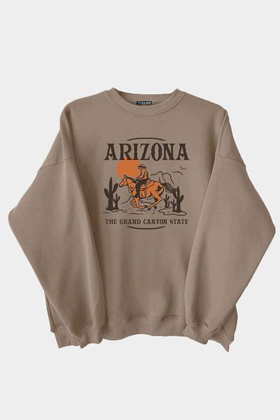 Vatkalimon Φούτερ με στάμπα Arizona καφέ Unisex με χοντρό φλις εσωτερικά