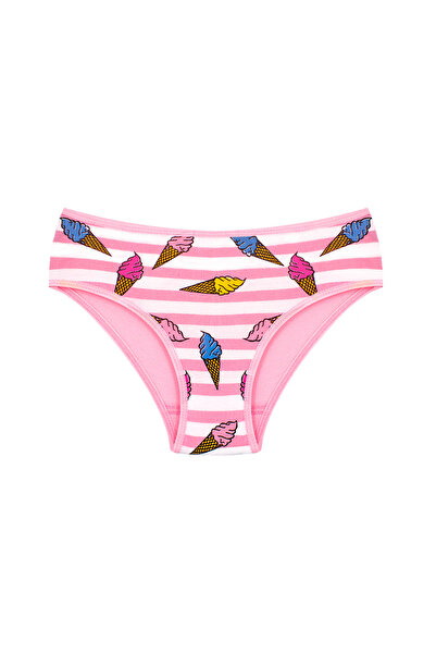 Öts Set de 3 chiloți din bumbac-lycra imprimat cu înghețată pentru fete