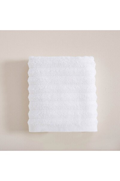 Chakra Waved Yüz Havlusu 50x80 cm Beyaz