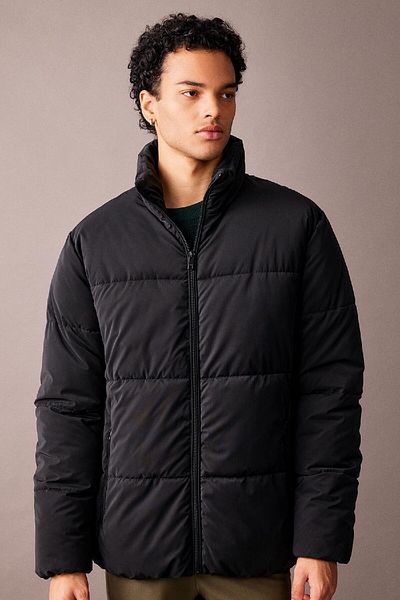 DeFacto Slim Fit Down παλτό - με επένδυση, φερμουάρ, διπλές τσέπες, γιακάς U4213az23au