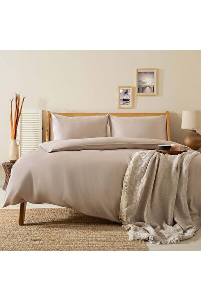 Chakra Alana Nevresim Seti Çift Kişilik 200x220 Cm Taş