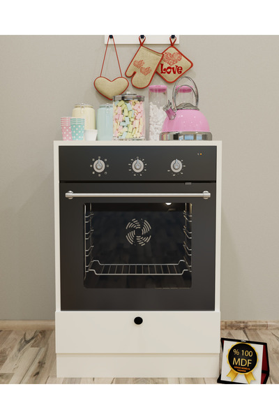 KONAK EV EŞYALARI Ankastre Fırın Dolabı,MDF,Ankastre Modülü,Kapaklı,Ayarlı Ay...