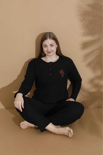 LİLA İÇ GİYİM WINTER WIDE STYLE MOTHER LONG SLEEVE PAJAMA SET