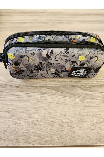 Panther Mixed Patterned Colorful 2 Compartment Pen Bag