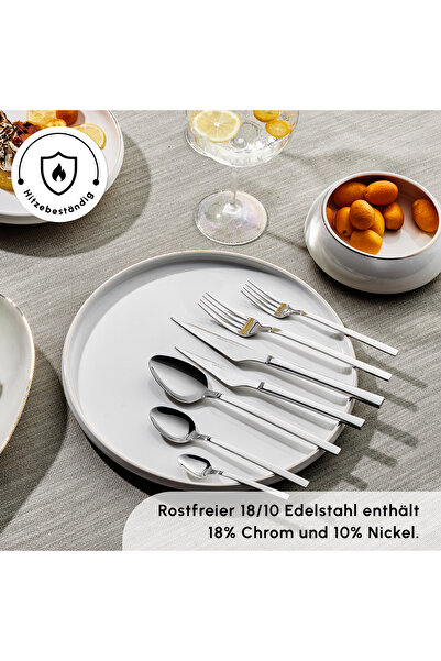 Karaca Sedir Elegance Besteckset für 12 Personen, 84-teilig - Hochwertiges 18/10 rostfreies