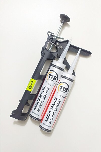 Glax Tools 2 Adet Beyaz Silikonize Mastik / Çekomastik / Duvar Çıtası Yapıştı...