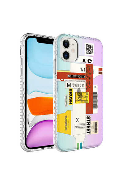 zore iPhone 11 Compatible Aihttg Edged Colorful Patterned Silicone Nxxa Elegans Case-No2