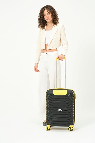 Keo-plus Black-yellow Cabin Size Silicone Unbreakable Pp Luggage