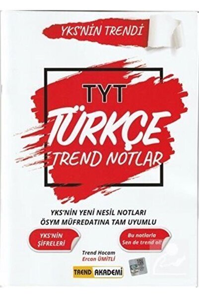 Yedi Beyza Yayınları 2021 Tyt Türkçe Trend Notlar & Yks'nin Yeni Nesil Notlar...
