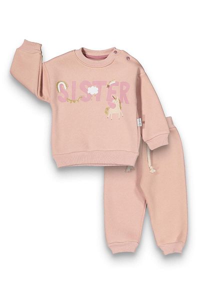 baby flamindo Baby Flamindo Sister Printed 3 Thread Baby Suit