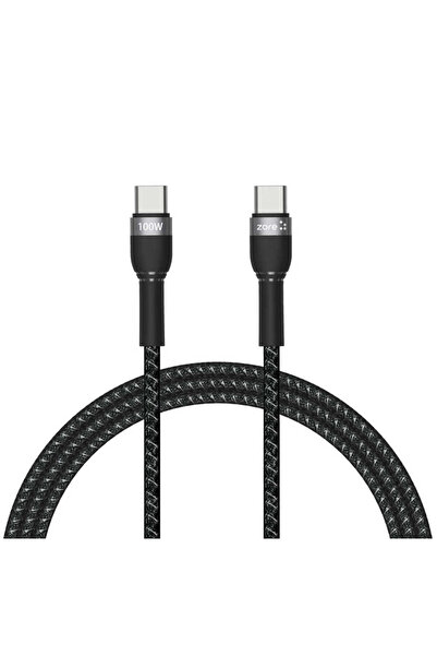 Techaks Black Shira Series Type-C to Type-C Pd Cable 1 Meter-Zore