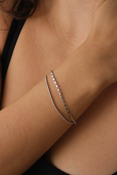 ESBAFLOR سوار سلسلة إيطالي وببغاء - مجموعة من قطعتين من الفولاذ، الحد الأدنى من التشويه، 17+4 سم