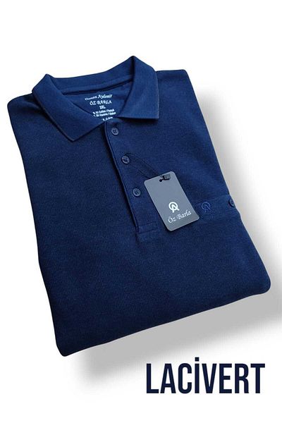 ÖZ BARLA TRİKO Plus Size Thessaloniki Dad Sweater - Collared Pocket, Cotton Top Quality, Thick Product with Gramage 3Xl.4Xl