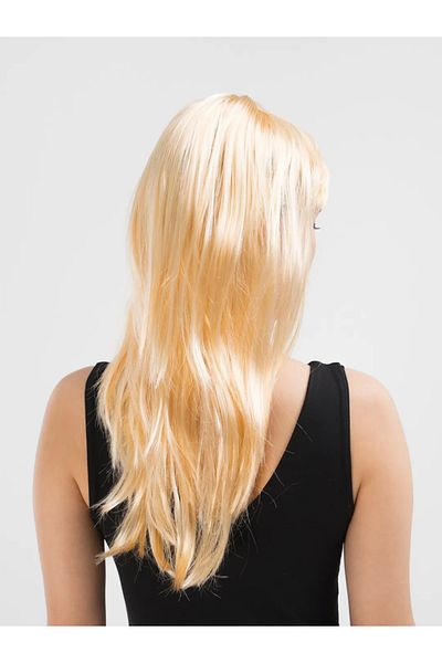CEKAVE Platinum Gold Gold Color Long Straight Party Wig