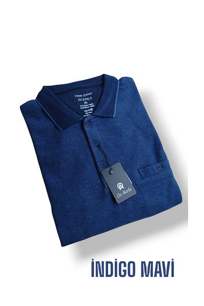 ÖZ BARLA TRİKO Plus Size Thessaloniki Dad Sweater - Collared Pocket, Cotton Top Quality, Thick Product with Gramage 3Xl.4Xl